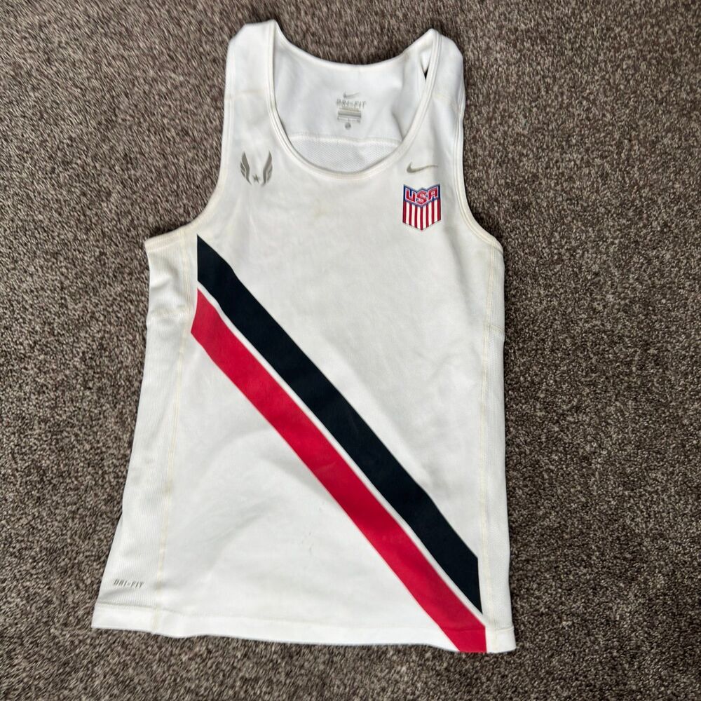 Nike Team USA Track Singlet Olympic Jesse Owens Style Running Tank Small